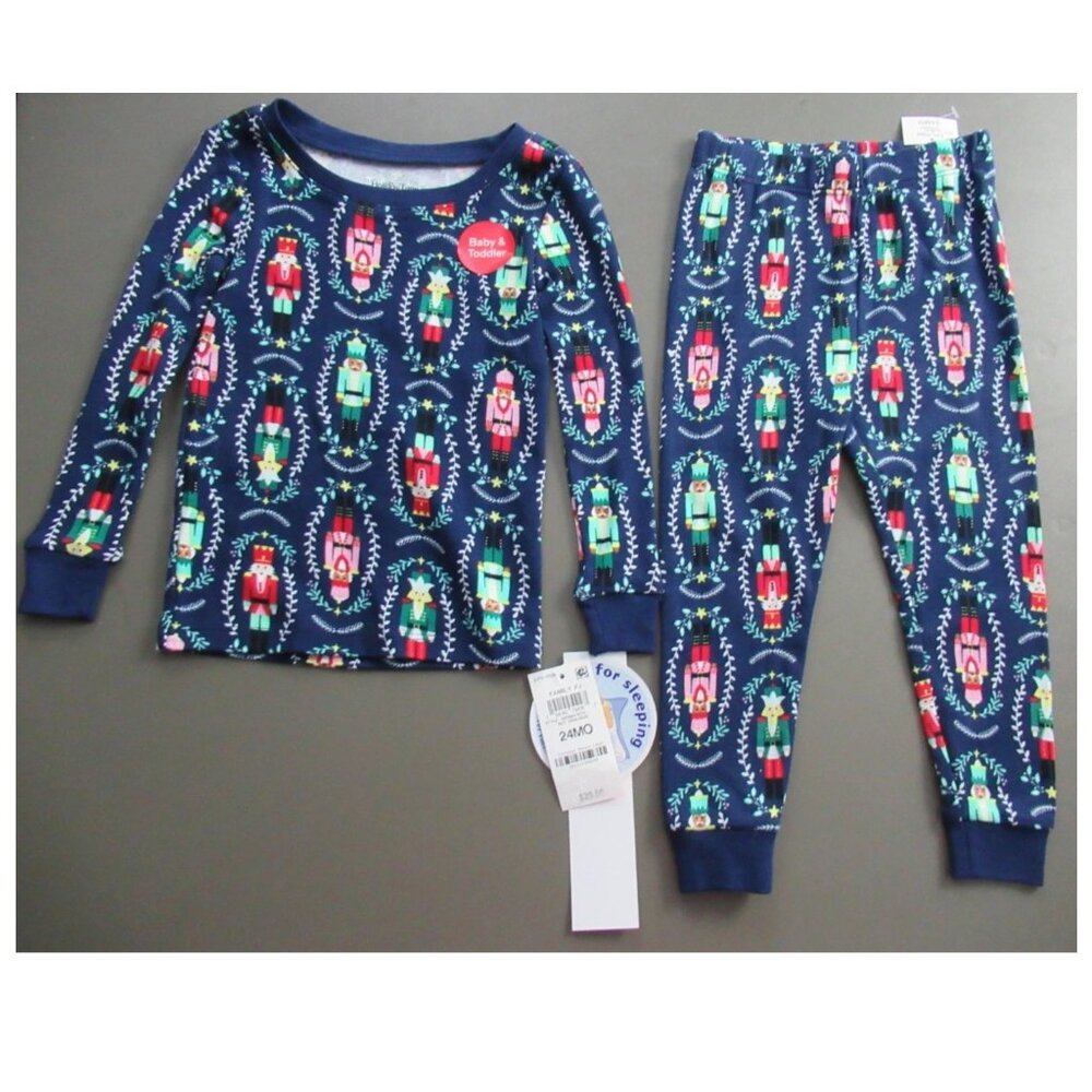 Holiday Lane Baby Boys Girls 2-Piece Pajama Set, Blue Nutcracker, 24 Months